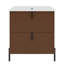 30" Bathroom Vanity With Ceramic Sink, Equipped With Vertical Pulls And Full-Extension Drawers, Freestanding Bathroom Vanity With Soft Close Drawer Slides, Fluted Design-794265232