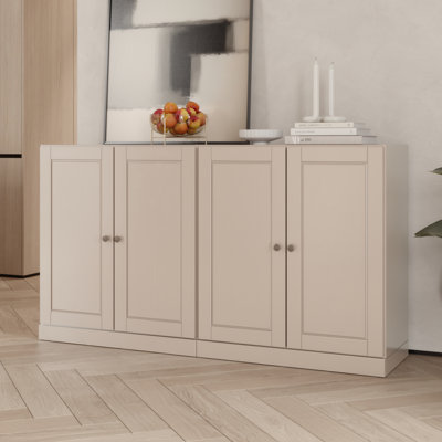 Buffet Bieito 100% bois massif avec portes, armoire de rangement pour salle à manger, l 64 po x H 35,75 po