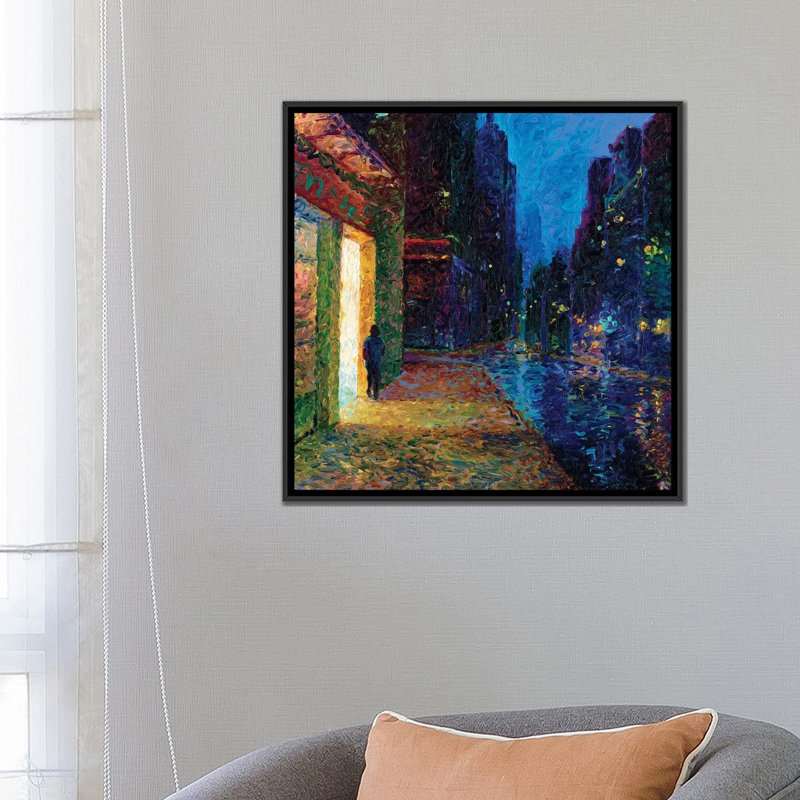 « iris », reproduction d’art sur toile tendue, "iris scott-window", H 26 po x l 26 po x P 1,5 po, Toile avec cadre noir