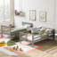 Lit superposé simple au-dessus de simple avec rangement et barrière de sécurité pour chambre à coucher, dortoir-1122886757-1122886754