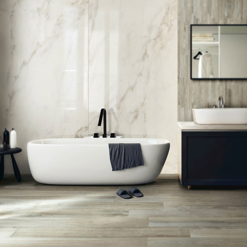 Robinet de baignoire romaine à deux poignées, Noir mat
