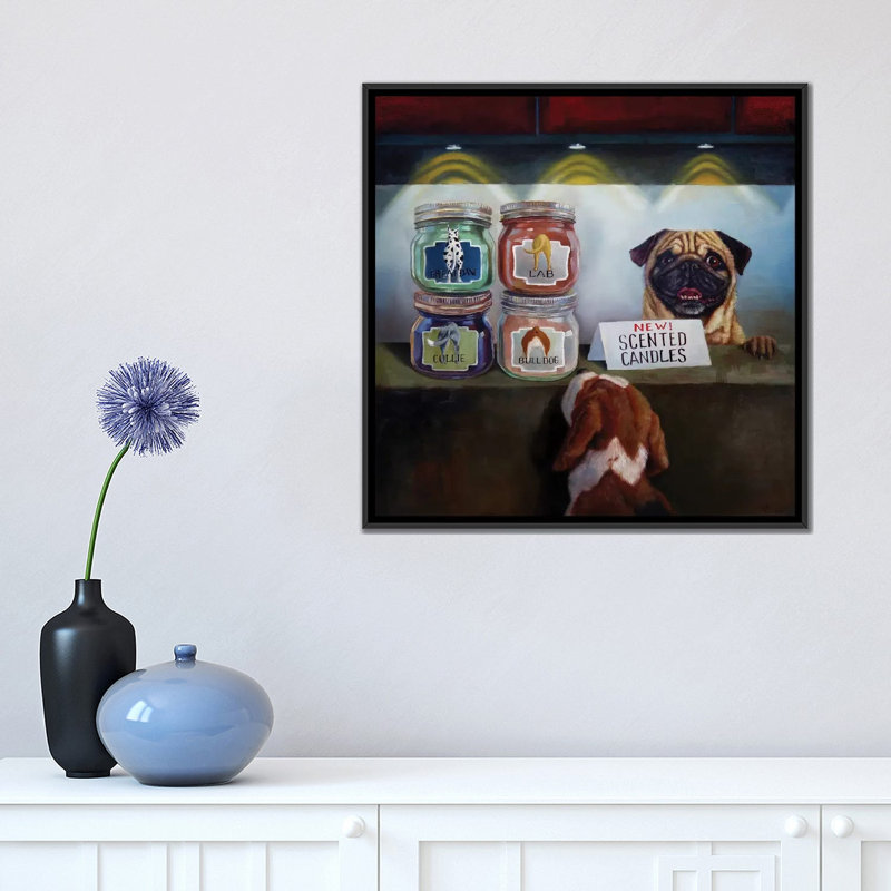 « aromathérapie », reproduction d’art sur toile, H 18 po x l 18 po x P 1,5 po, Toile avec cadre flottant noir, Pas de tapis