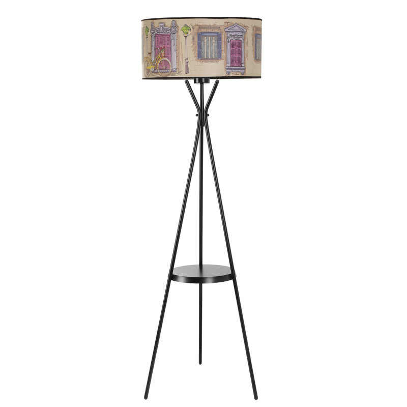 Roepke 158cm Multicolor Tray Table Floor Lamp