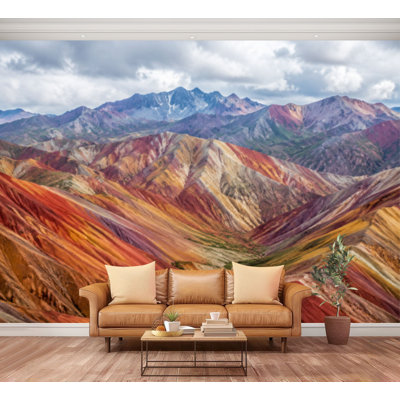 Wall Mural Peel and Stick Wallpaper Vinicunca MountainPitumarca Peru Self-Adhesive Removable Contact Paper Wall Decor for Living Room Bedroom 100"H x 144"W