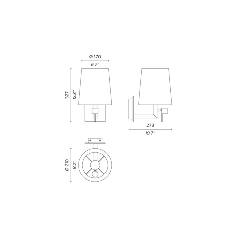 Tonda Led Wall Lamp, Matt Black Silk Lacquered