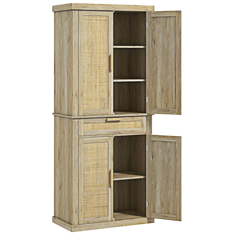 Grande armoire de rangement autoportante avec 4 portes et garde-manger