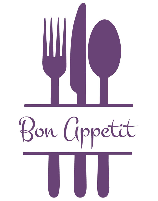 Décalcomanie murale de cuisine bon appetit, H 57 po x l 35 po x P 0,01 po, Violet