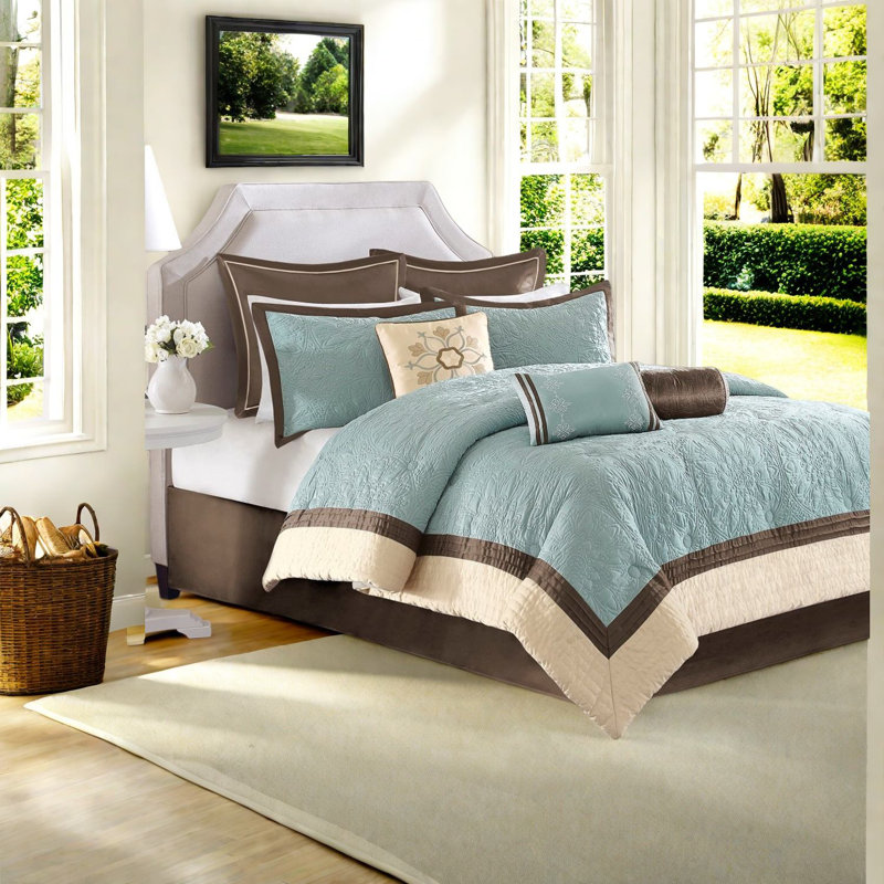 Elegant 9-piece Bedding Sets, Polyester Charmeuse, Traditional Style For Home