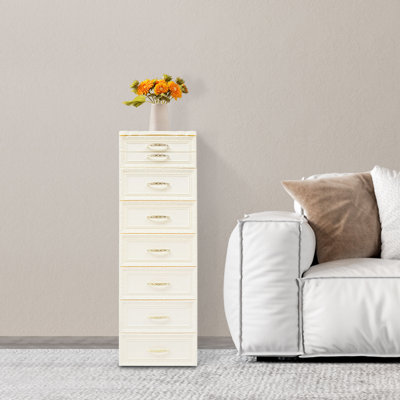 6-Tier PP Storage Cabinet, Rolling Storage Cabinet with Drawer