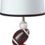 LAMPE DE TABLE MULTI-SPORT 24,5 "(1PC / NTC), abat-jour en tissu blanc avec doublure brune