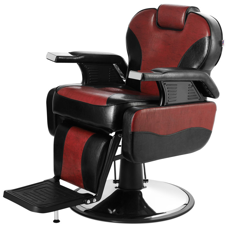 Faux Leather Recliner, Red/Black