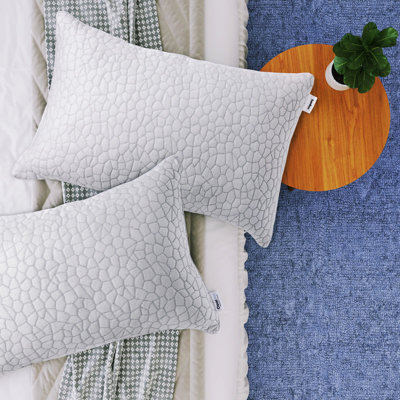 Reversible Shredded Memory Foam Pillow, Supportive and Comfortable - Queen, 1 Pack