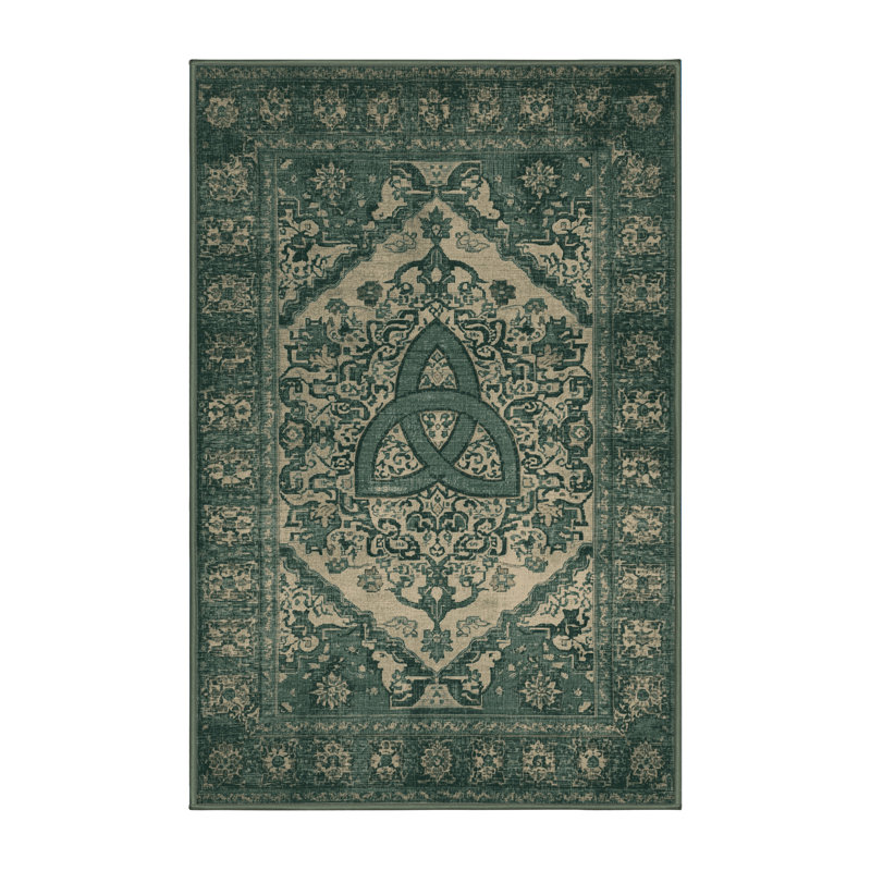 Soft Plush Fanelli St Patties Modern & Contemporary Abstract Area Rug in Green – SageGreen Binding, 6x9