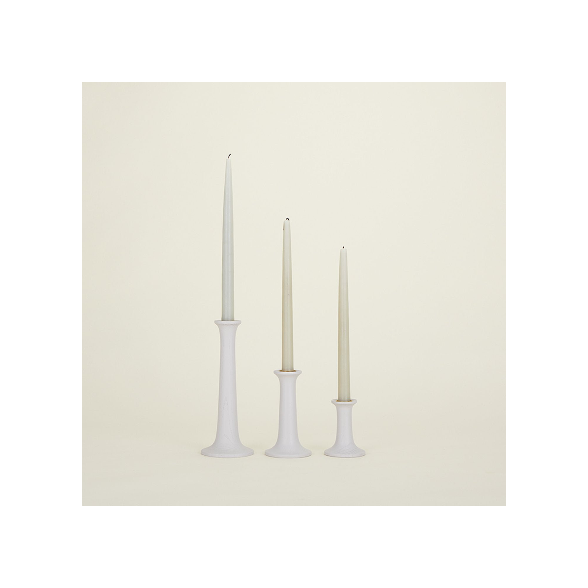 Simple Solid Wood Tabletop Candlestick, 9" H x 4" W x 4" D, Gray