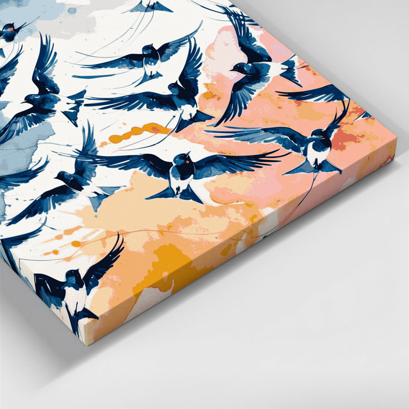 «Birds Welcome Swallow», art mural sur toile, H 11 po x l 14 po