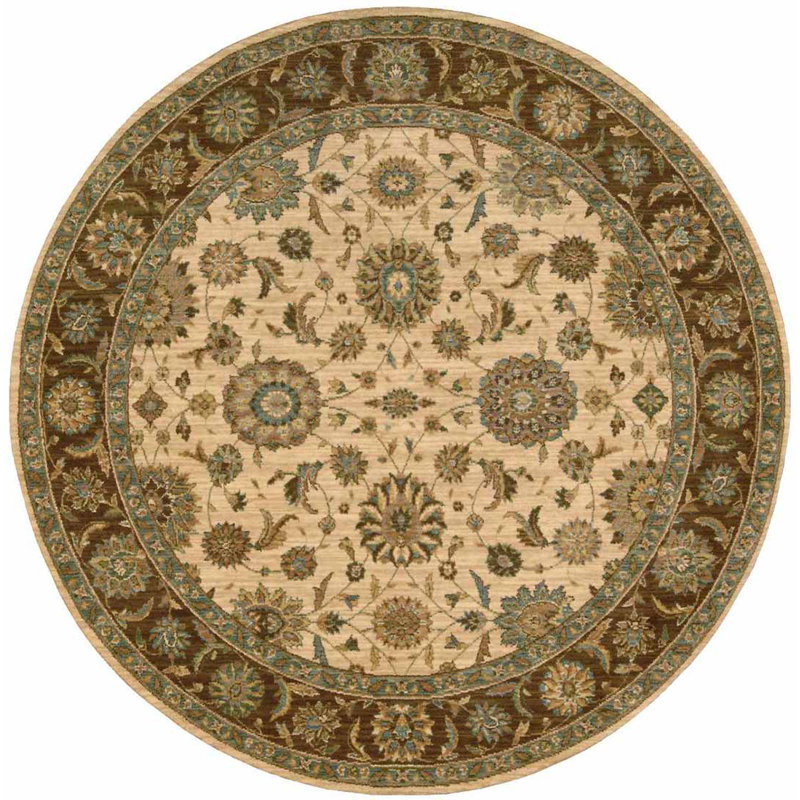 Crownover Wool Oriental Indoor Rug, Round 5'10"