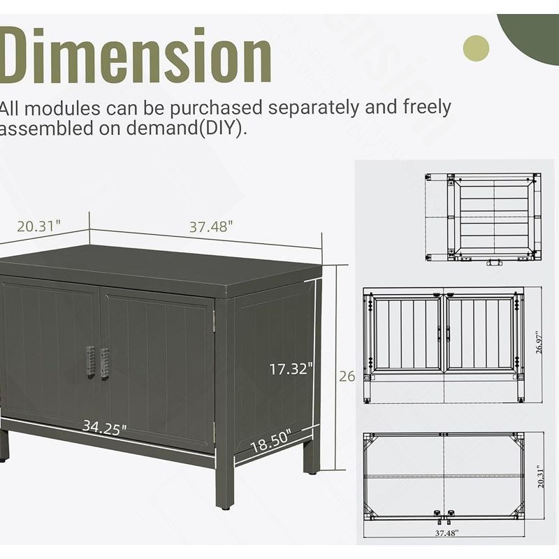 Îlot de cuisine en aluminium durable avec rangement spacieux et housse de protection, parfait pour les espaces de cuisson modernes