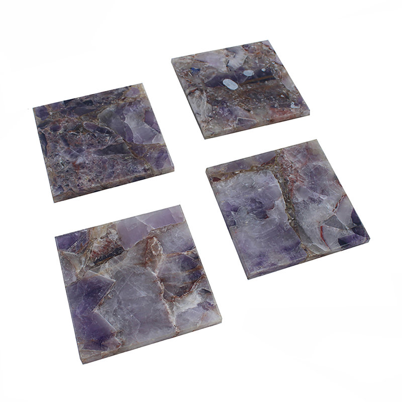 Sous-verres à quartz carrés