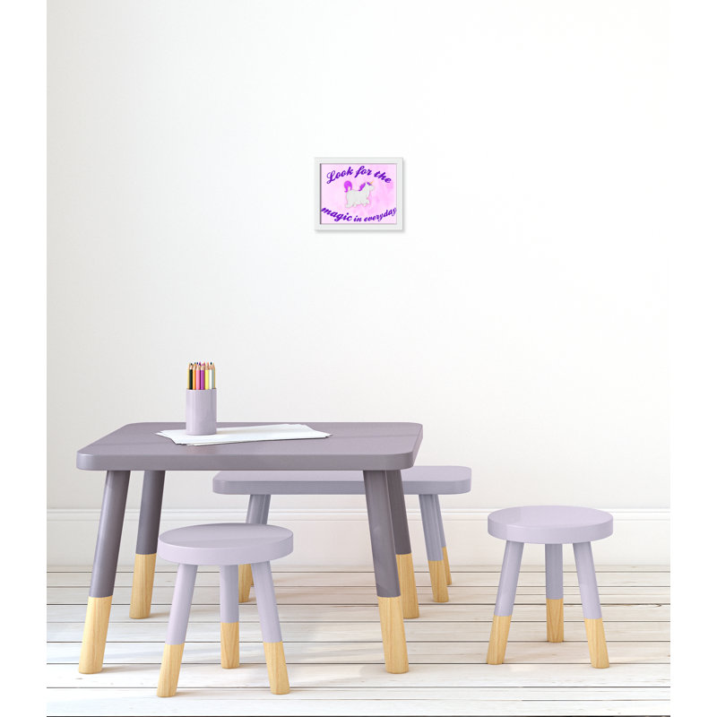 Décoration murale licorne magique pour enfants, H 9 po x l 11 po x P 1,19 po, Encadré de boîte blanc