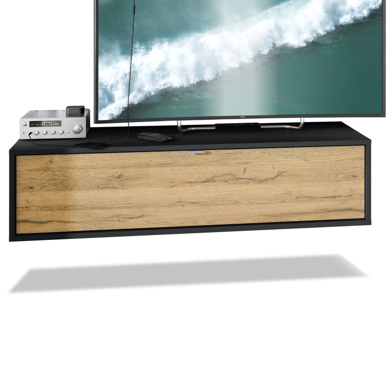 Mccaffrey TV Stand for TVs up to 55", Black/Oak Nature