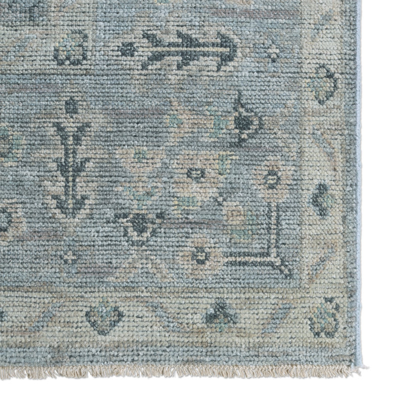 Jaipur Living Nysa RHA11 Handknotted Floral Blue and Green Area Rug (12'x15'), Rectangle 10' x 14'