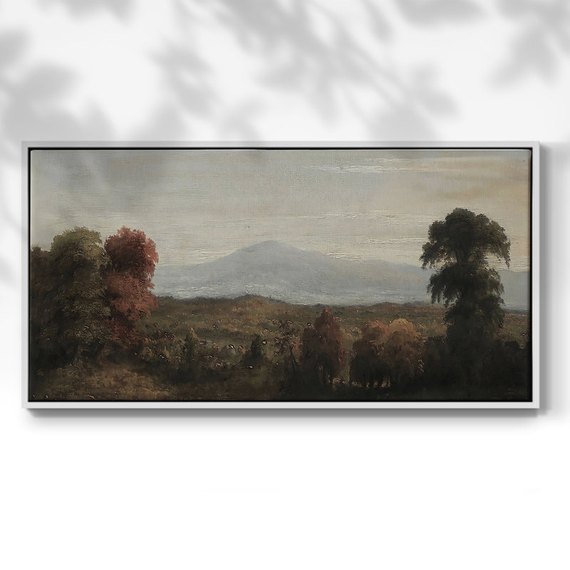 Paysage, série DC DC-XXV, toile tendue avec châssis, prête à être accrochée, H 21 po x l 41 po, Blanc
