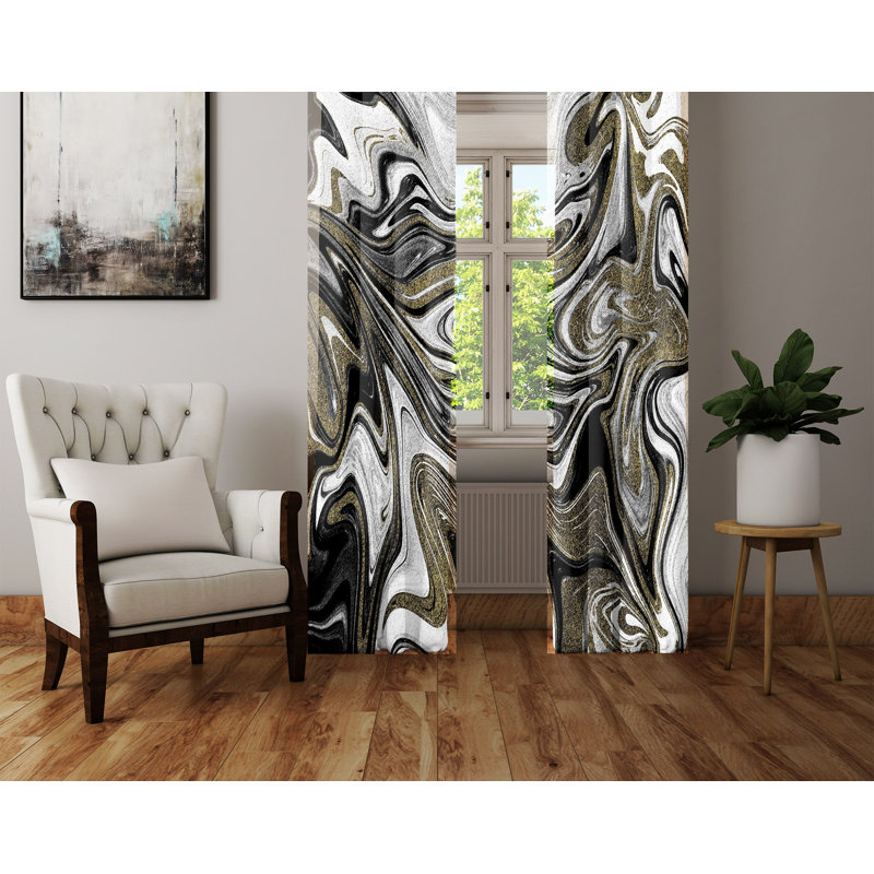 Semi Sheer Curtain Panel Pair, 40" W x 82" L