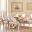Ensemble de salle à manger luxueux en velours beige avec accents dorés - Plusieurs options de sièges disponibles-109024902-109024901
