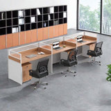 Tamonica Rectangle 3 Person Partition Desk with Cable Management