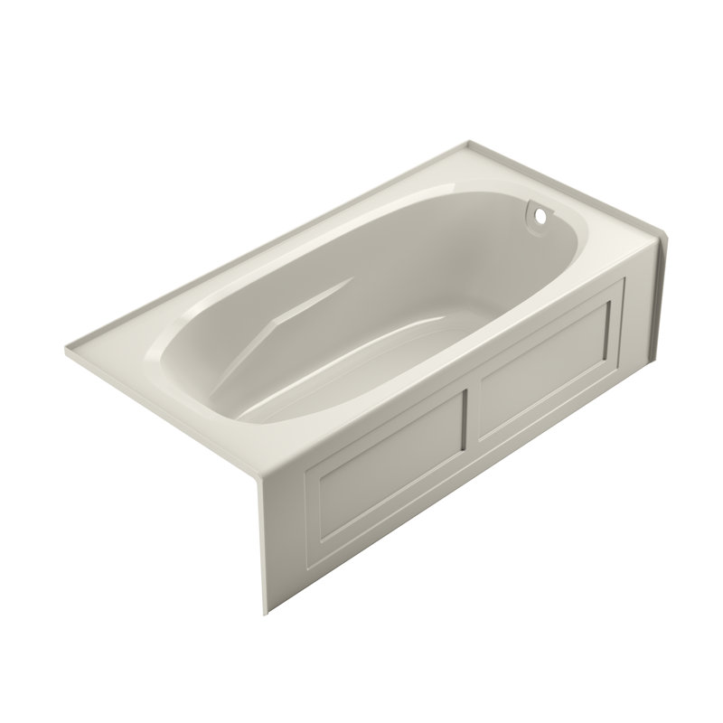 Signature® 72" x 36" Alcove Soaking Bathtub with Armrest, Oyster, Right