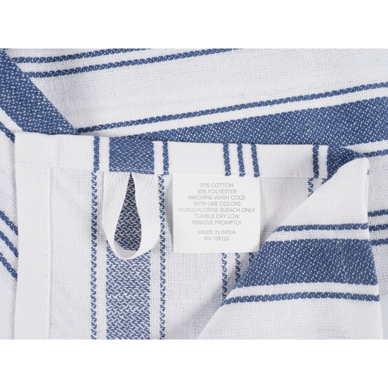 18" W Recycled Cotton Kitchen Towels, Blue Grey