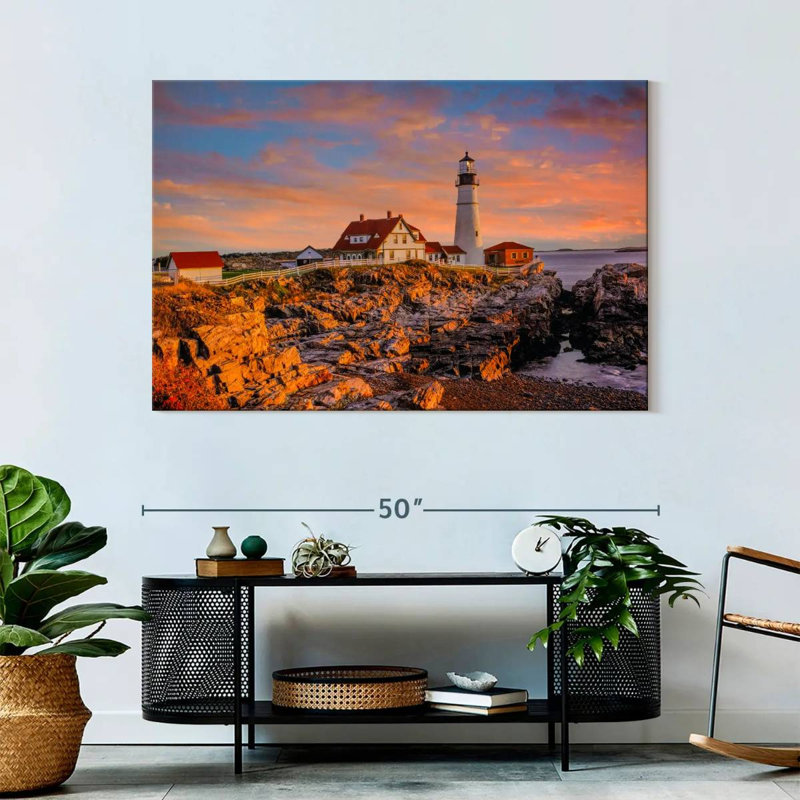 Sunny portland head lighthouse Aletra, H 32 po x l 48 po