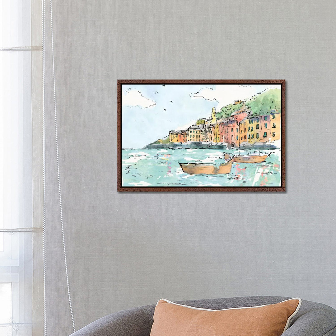 Portofino I von Anne Tavoletti - Galerie-verpackte Leinwand Giclée auf Leinwand