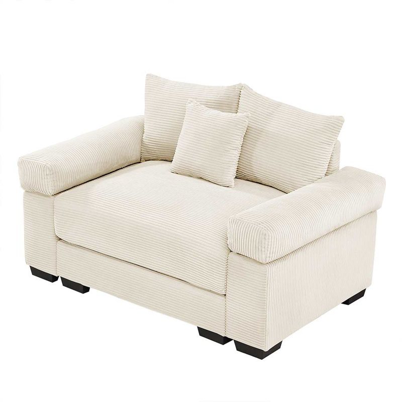 Fauteuil très large et épais avec accoudoirs, Beige