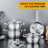 MALACASA Dylan 7 Pieces Stainless Steel Non Stick Cookware Set