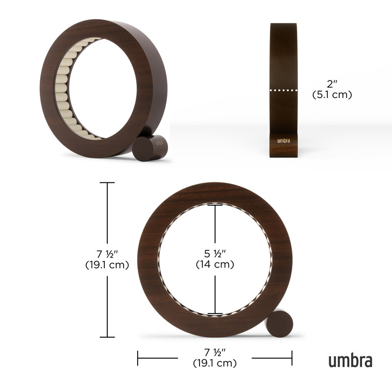 Walnut Wood Circular Jewelry Organizer with Velvet Padding