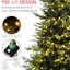 Arbre de Noël 6 pi, 2328 pointes de branches, blanc chaud, ouverture automatique, 8 modes, arbre de Noël avec branches ignifuges
