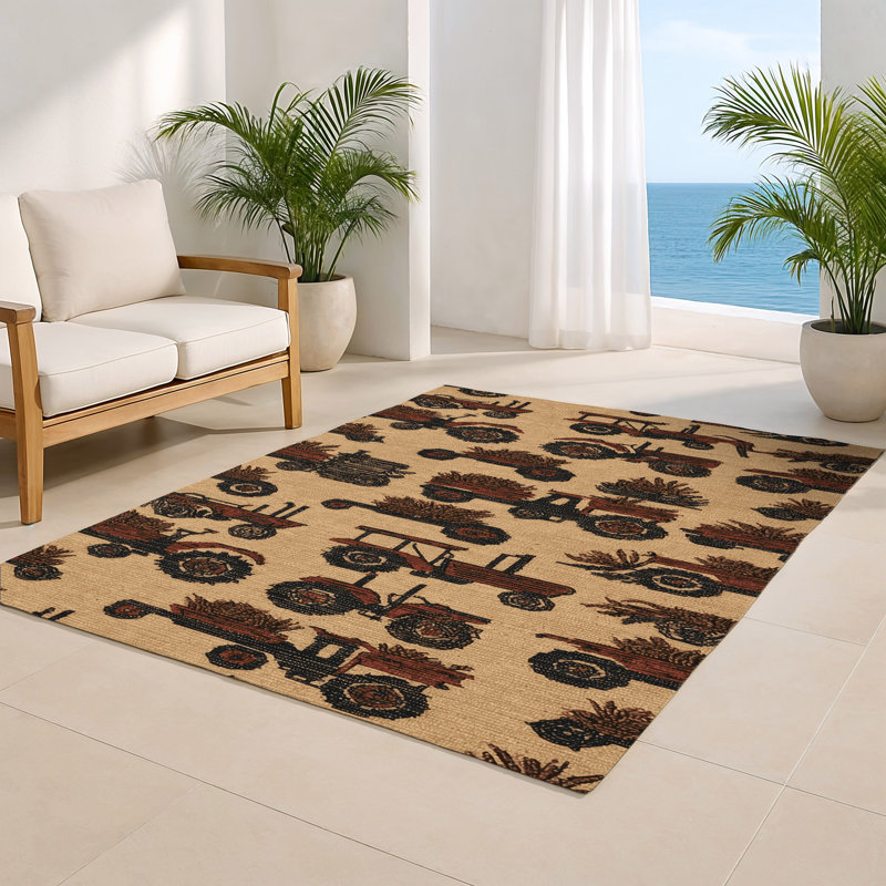 Tapis intérieur et extérieur brun Transport, Rectangulaire 2 pi x 3 pi