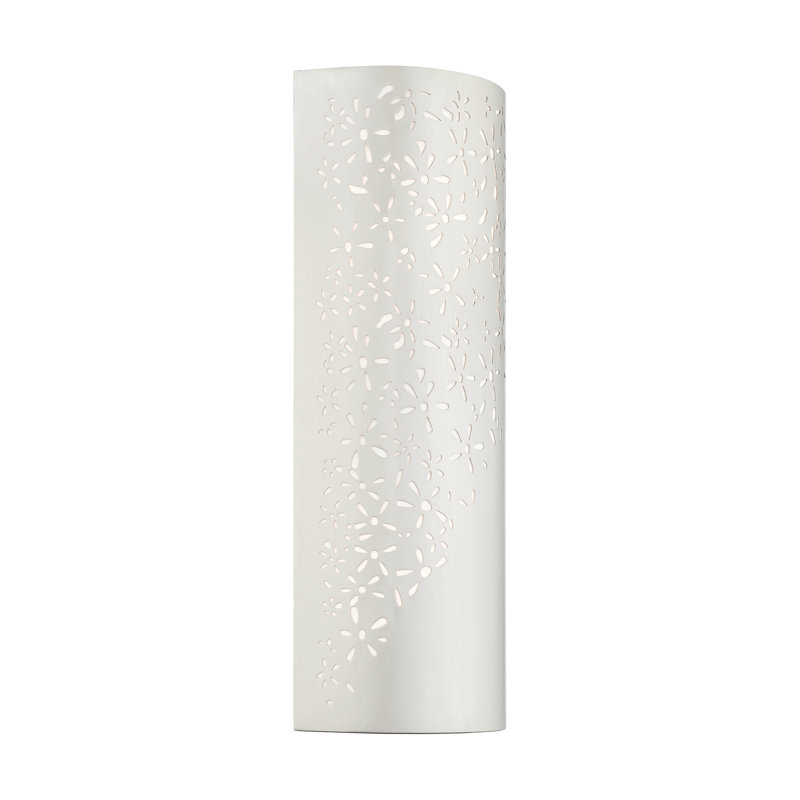 Noria Brushed Nickel 2-Light ADA Compliant Sconce with Off-White Linen Shade