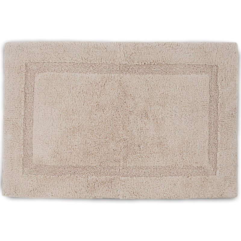 Martex Basic Rectangular 100% Cotton NonSlip Solid Bath Rug, Cream, 17" W x 24" L