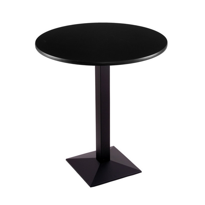 Counter Height Pedestal Table, 36", Black, 36"