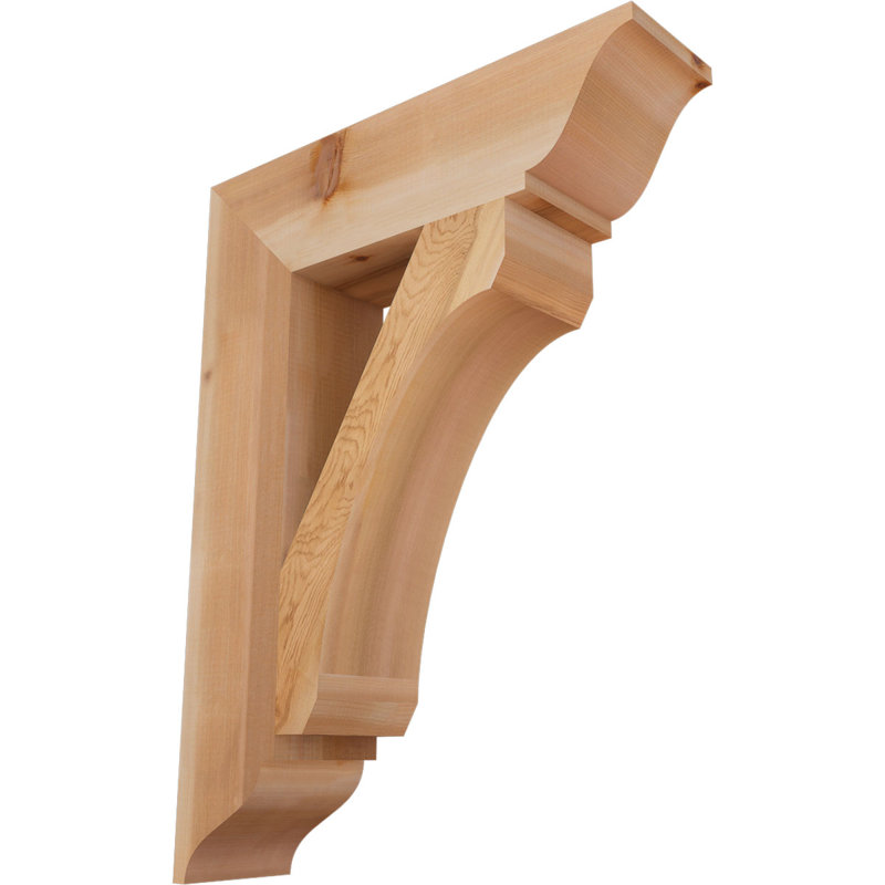 Support en bois rustique traditionnel BKTLEC01, Cèdre rouge de l'Ouest (lisse), H 32 po x l 5,5 po x P 24 po