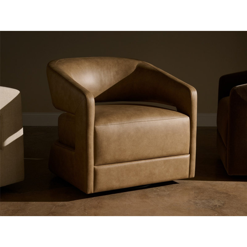 Universal Upholstery Upholstered Swivel Chair, Tan Fabric