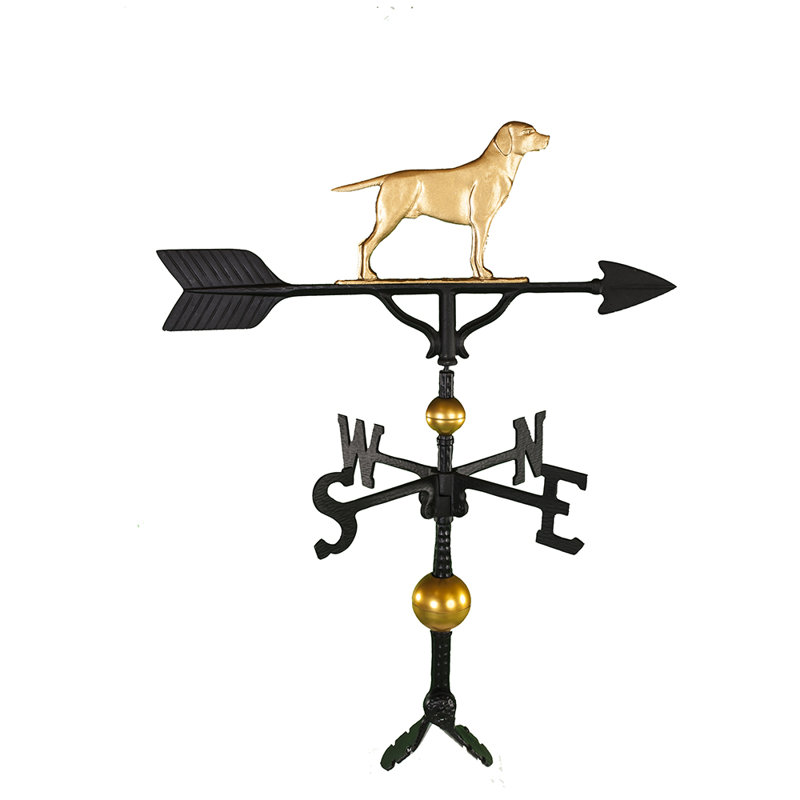 Deluxe Lab Dog Weathervane, Gold