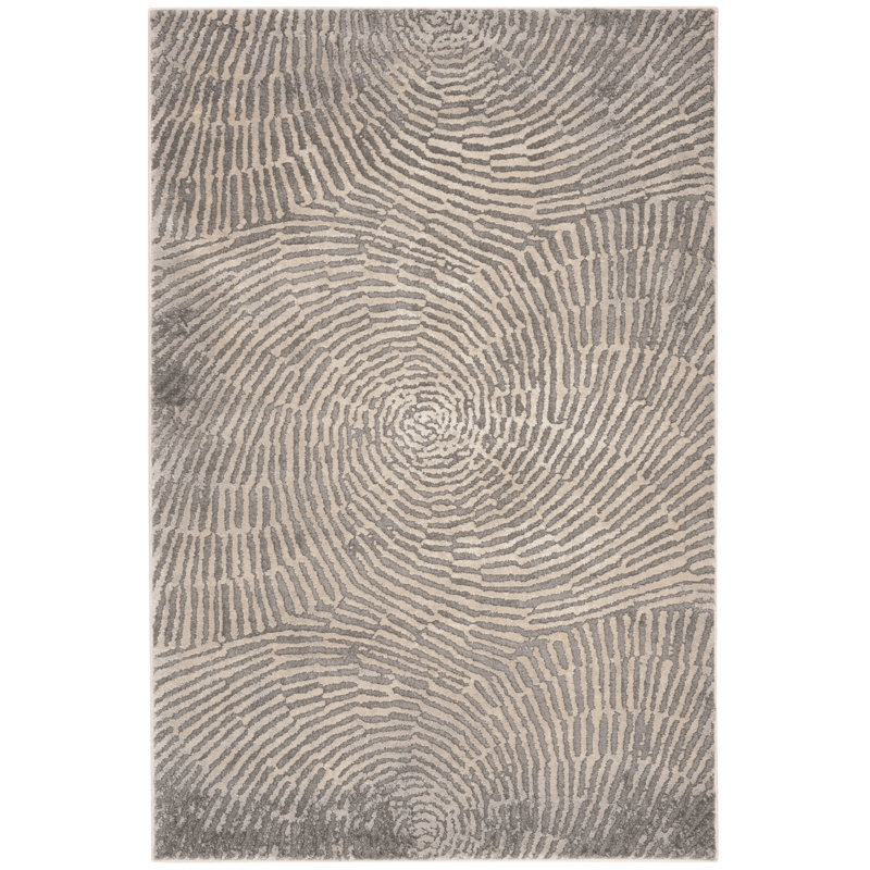 Tapis abstrait taupe Wendi, Rectangle 3 pi 3 po x 5 pi