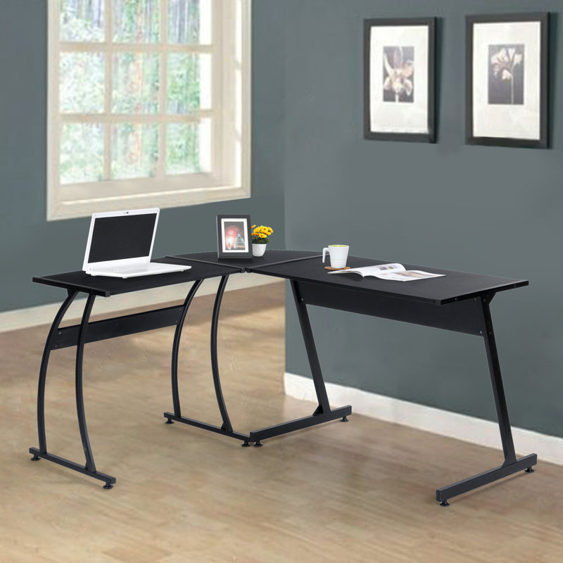 Kuno L-Shaped Metal Base Writing Desk