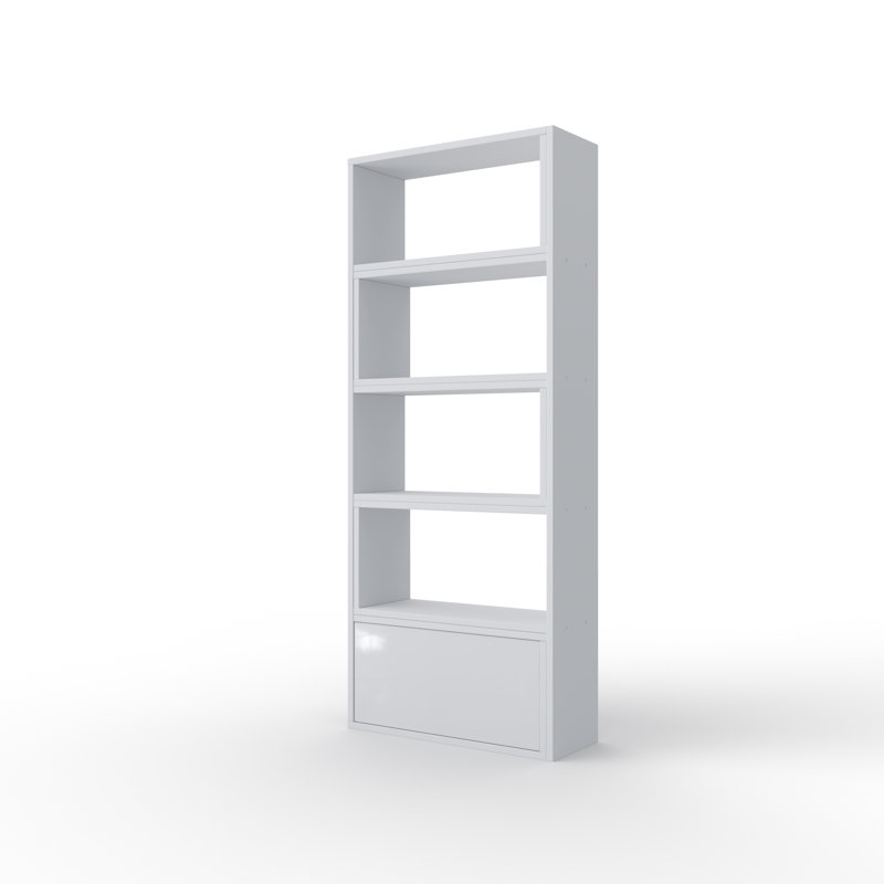 187.5cm H x 130cm W Standard Bookcase, White, White