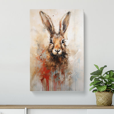 Hare Gestural - Wrapped Canvas