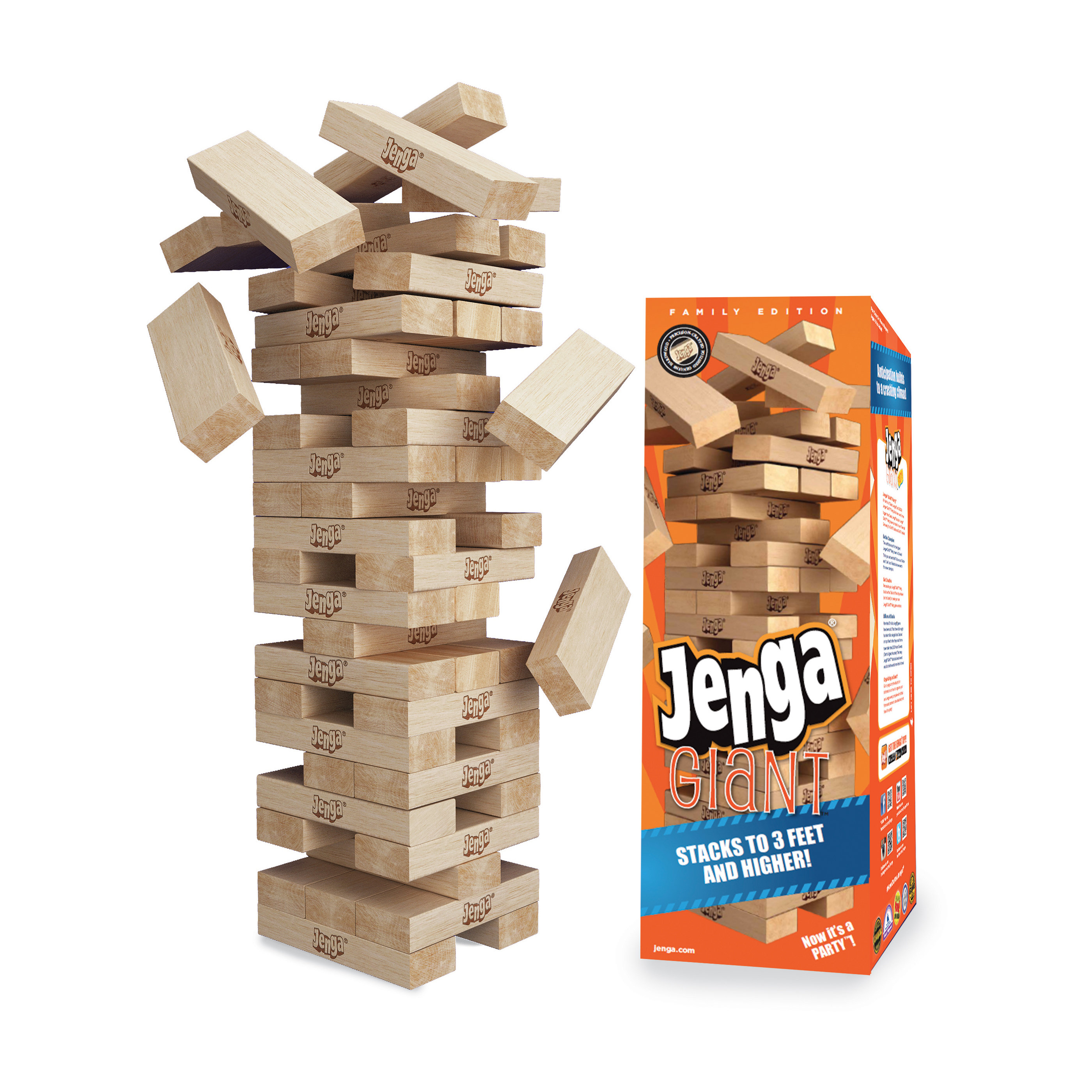 Wooden Stackable Standing Stacking Tumbling Blocks Game Play Toy