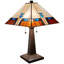 Lampe de table 22 po en métal brun foncé à deux lumières avec abat-jour empire blanc cassé 22 po